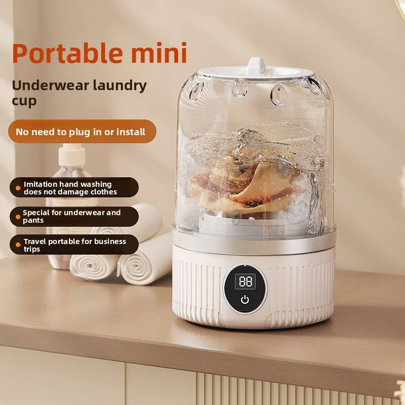 “Portable Rechargeable Mini Washing Machine – Cordless Laundry Cup for Bra, Underwear & Socks”