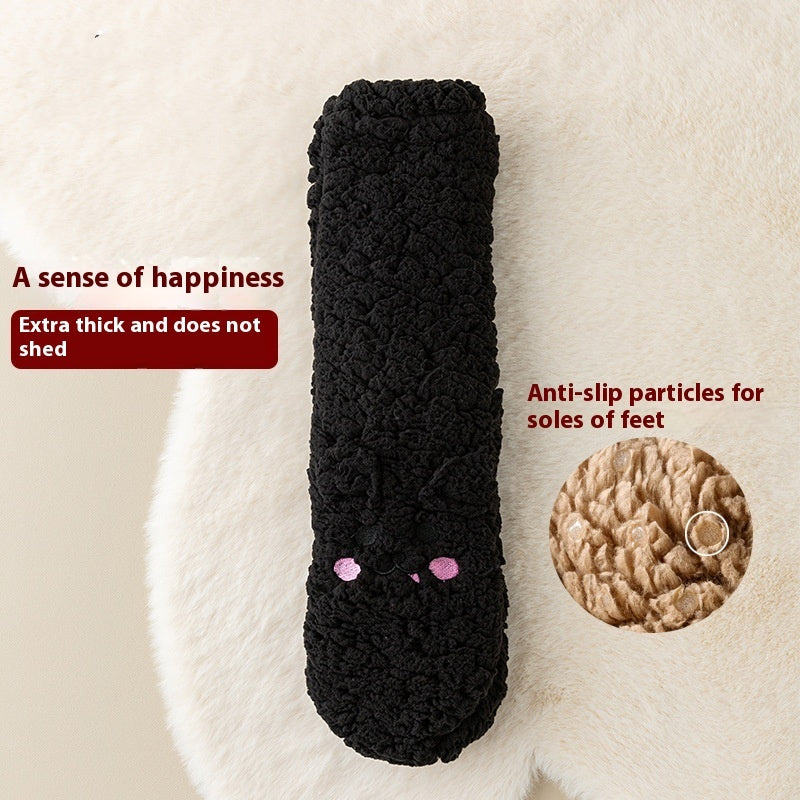 Winter Floor Socks Velvet Thicken Warm Coral Velvet Cute Socks Home Footwear Non-slip Socks New Year Gifts Winter Gadgets