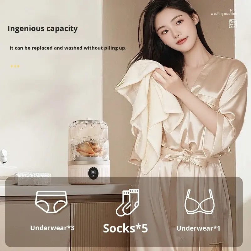 “Portable Rechargeable Mini Washing Machine – Cordless Laundry Cup for Bra, Underwear & Socks”
