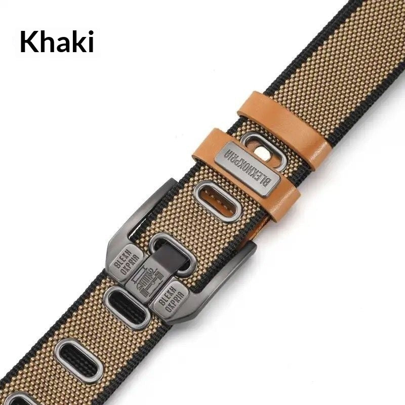 Men's Double-sided Canvas Outdoor Casual Belt With Alloy Pin Buckle