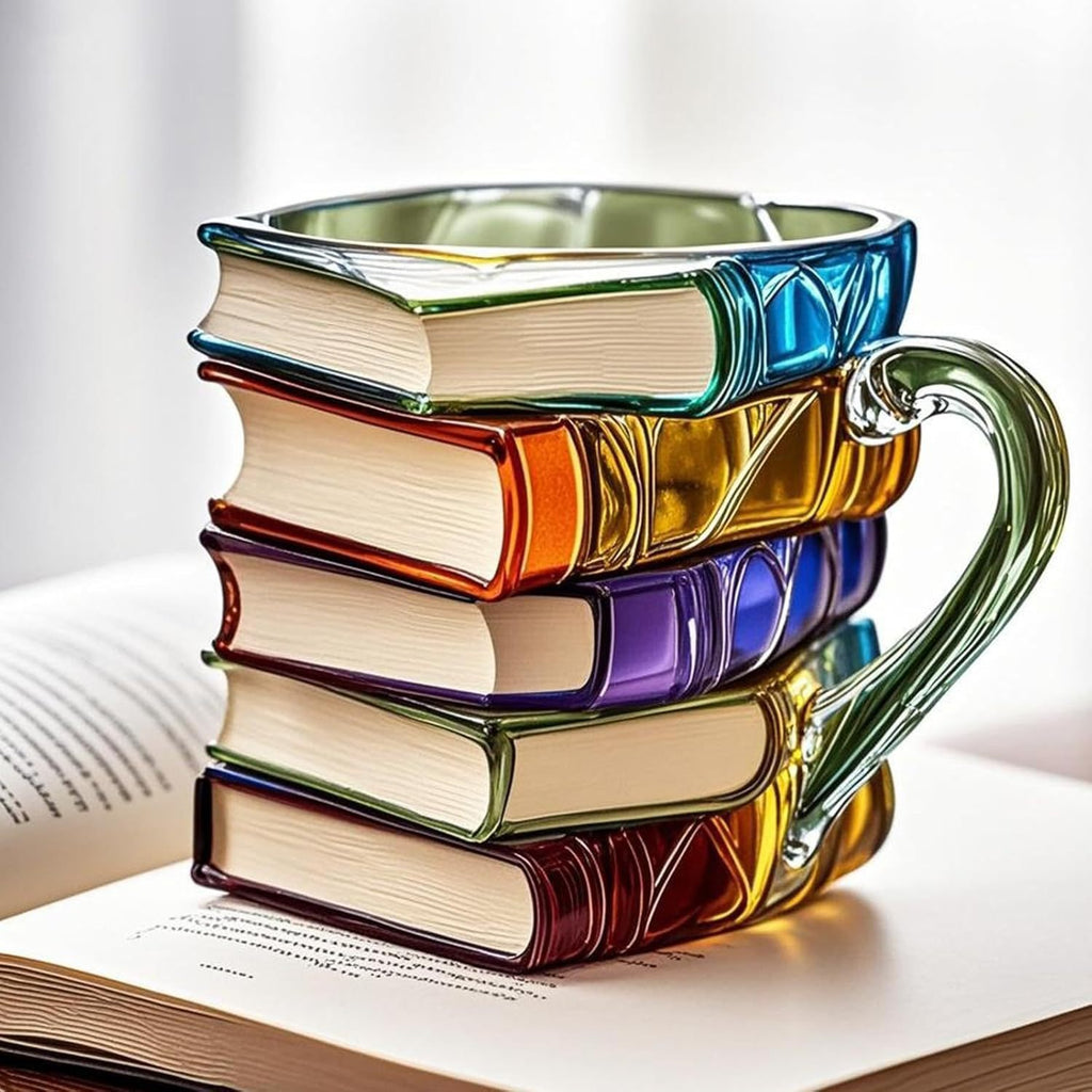 Painted Book Coffee Cup Unique Book Stacking Coffee Cup