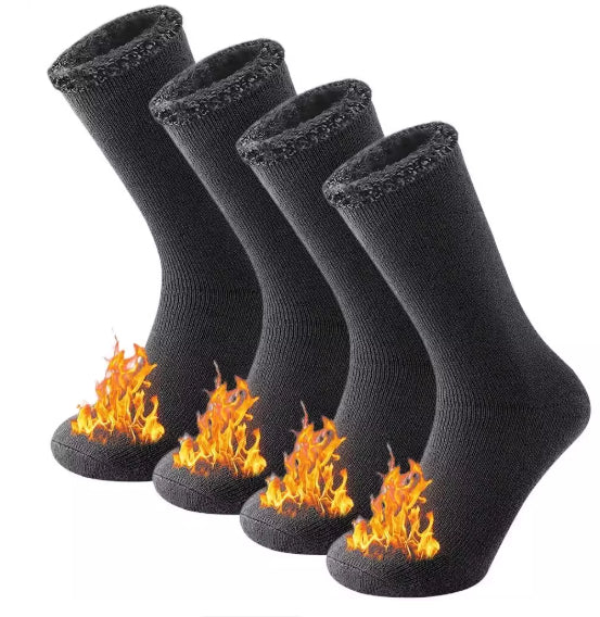 Two Pairs Of Unisex Winter Thermal Socks For Warmth And Cold Protection