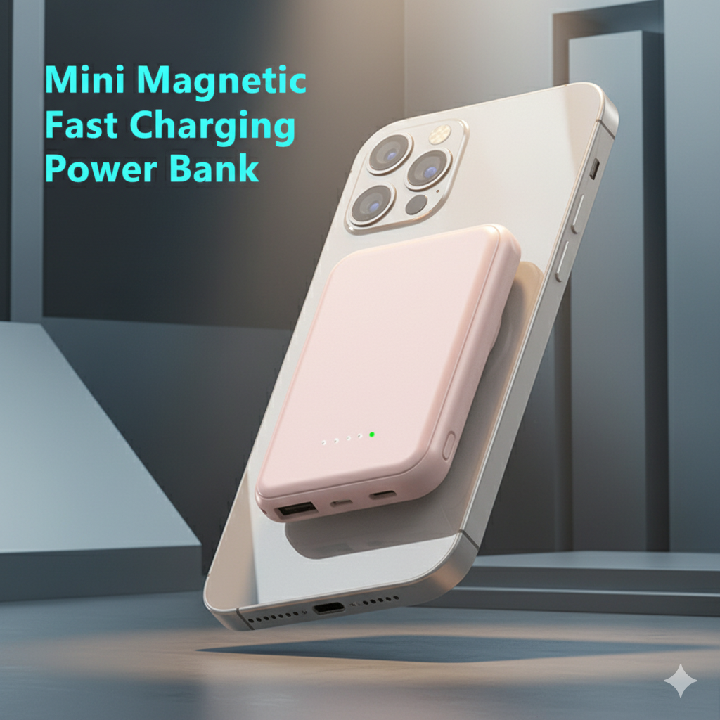 Mini Fast Charging Magnetic Wireless Portable Power Bank 5000-10000 MAh