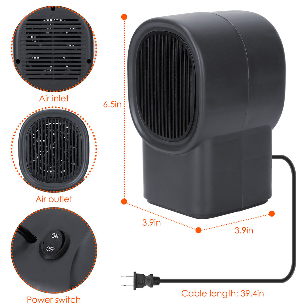 Portable Mini Space Heater – Cozy Heat 500W Compact Electric Desktop Fan Heater for Home & Office