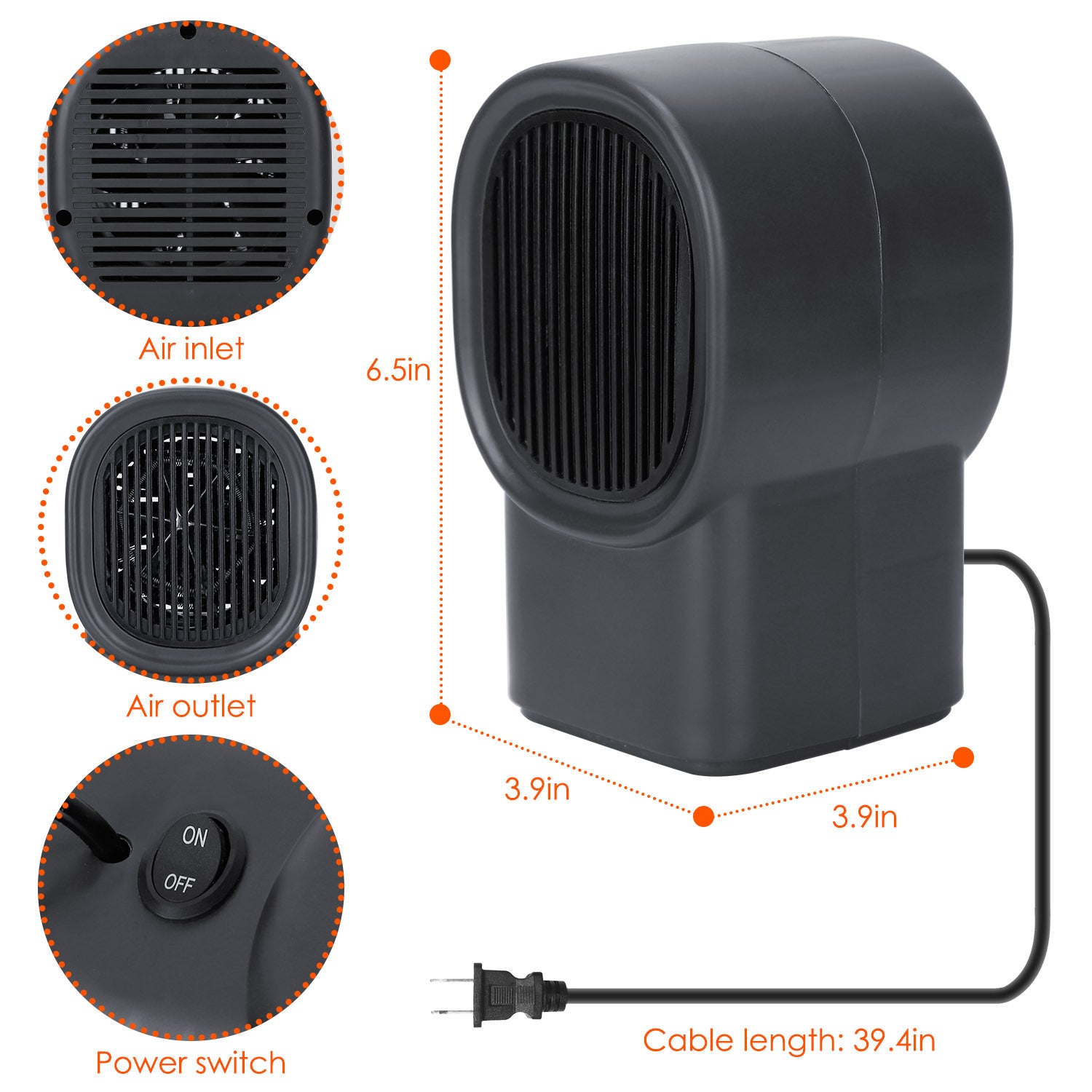 Portable Mini Space Heater – Cozy Heat 500W Compact Electric Desktop Fan Heater for Home & Office