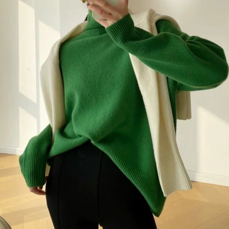 Women's Turtleneck Autumn And Winter Thickening Inner Wear Base Cashmere Sweater Sweater