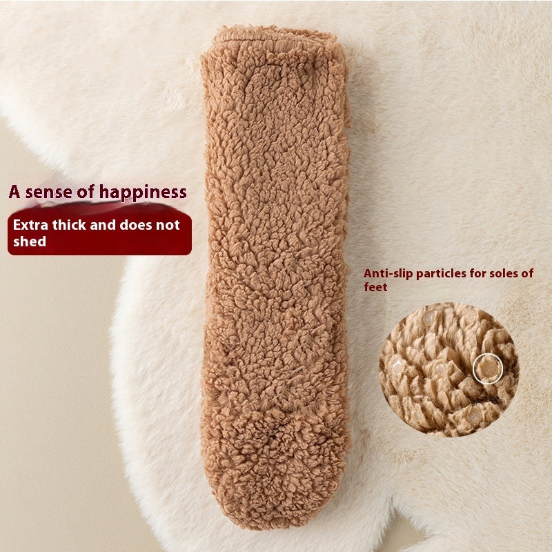 Winter Floor Socks Velvet Thicken Warm Coral Velvet Cute Socks Home Footwear Non-slip Socks New Year Gifts Winter Gadgets