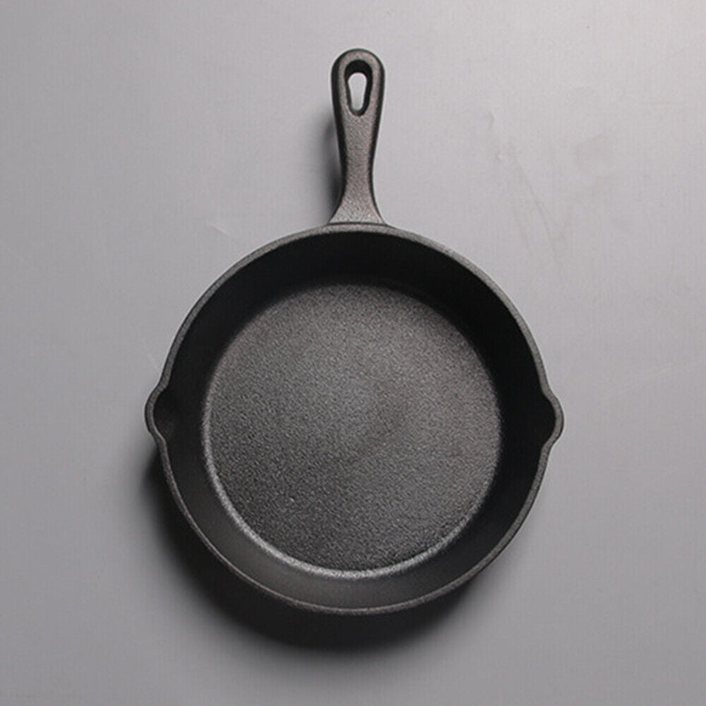 Set Of 3 Cast Iron Non Stick Skillet Griddle Cooking Pan Pre-Seasoned Frying Pan