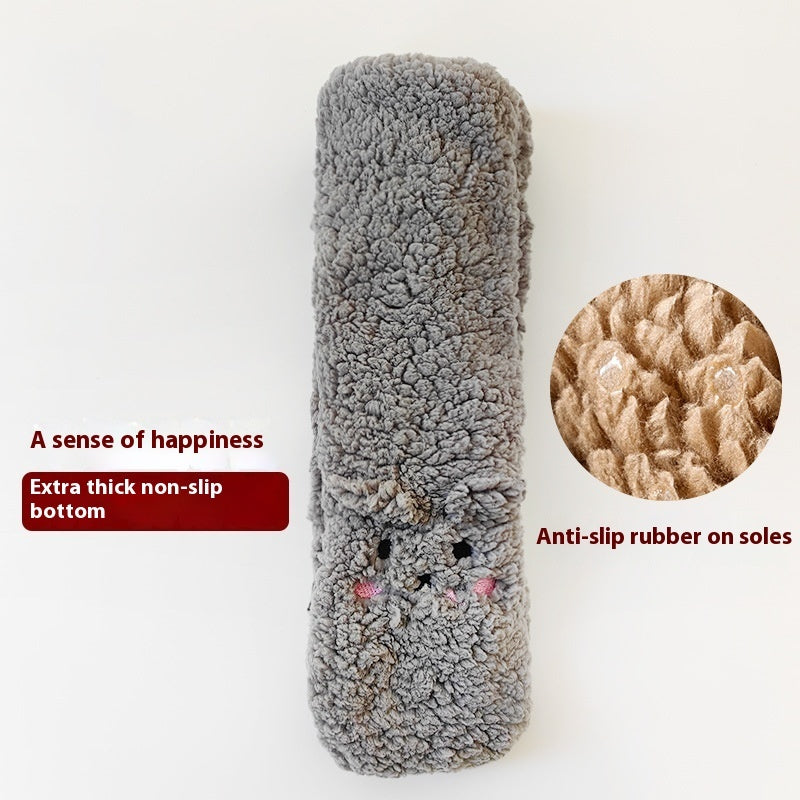 Winter Floor Socks Velvet Thicken Warm Coral Velvet Cute Socks Home Footwear Non-slip Socks New Year Gifts Winter Gadgets