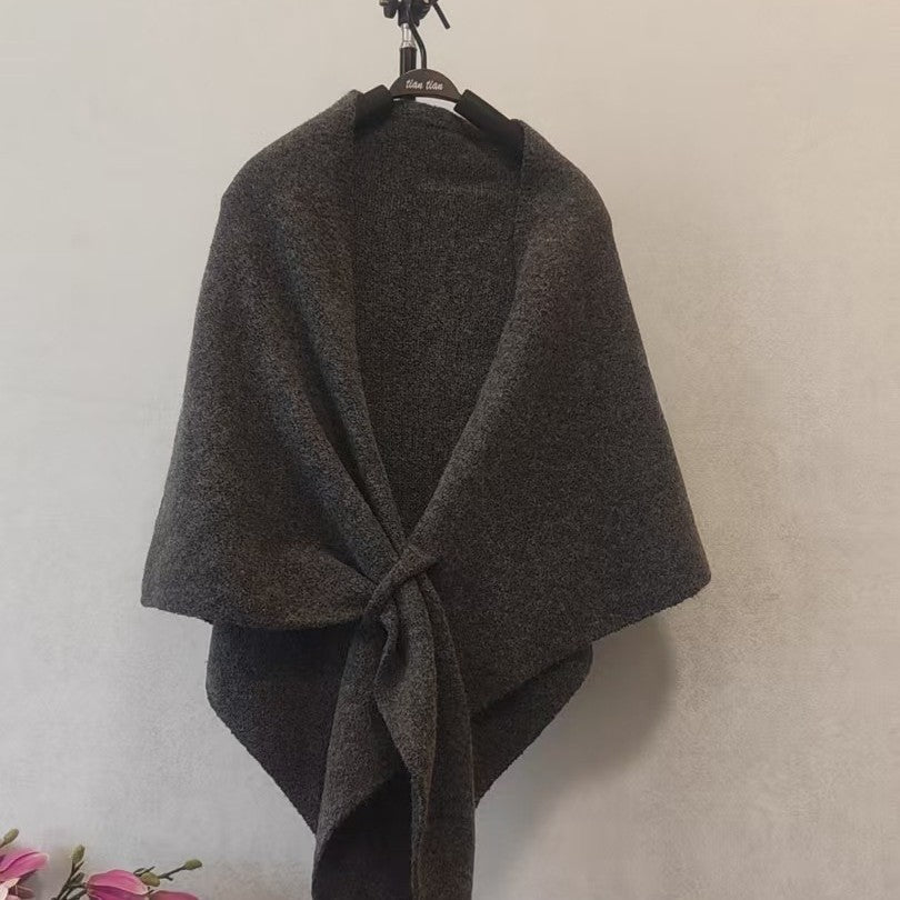 Wool Knitted Triangle Shawl Fashionable Warm Scarf